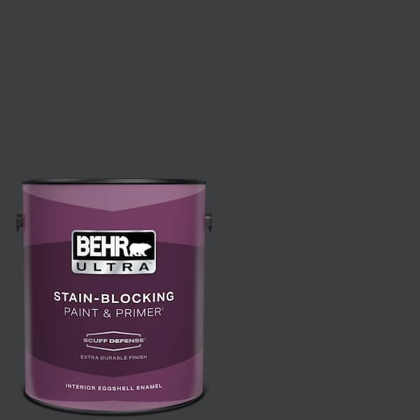 BEHR ULTRA 1 gal. #ECC-25-3 Obsidian Stone Extra Durable Eggshell Enamel Interior Paint & Primer