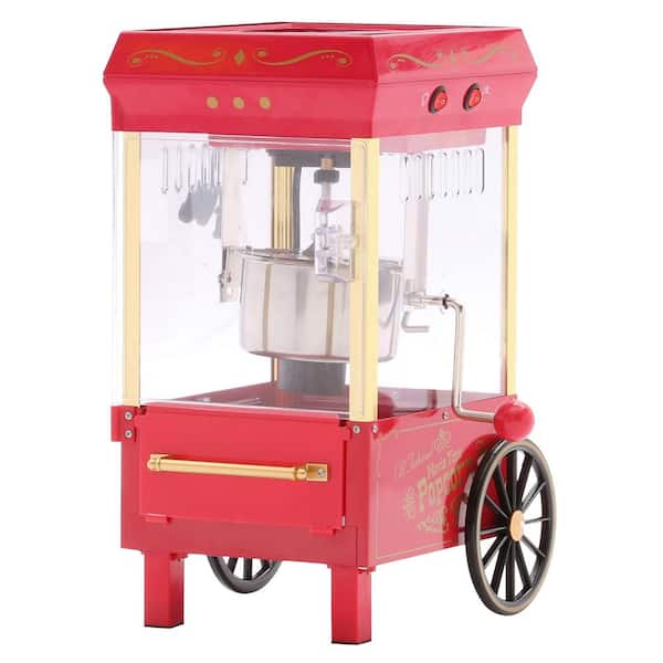 Nostalgia NKPCRT25RD Red Vintage 2.5 oz. Popcorn Machine Cart 45 in. Tall  NKPCRT25RD - The Home Depot