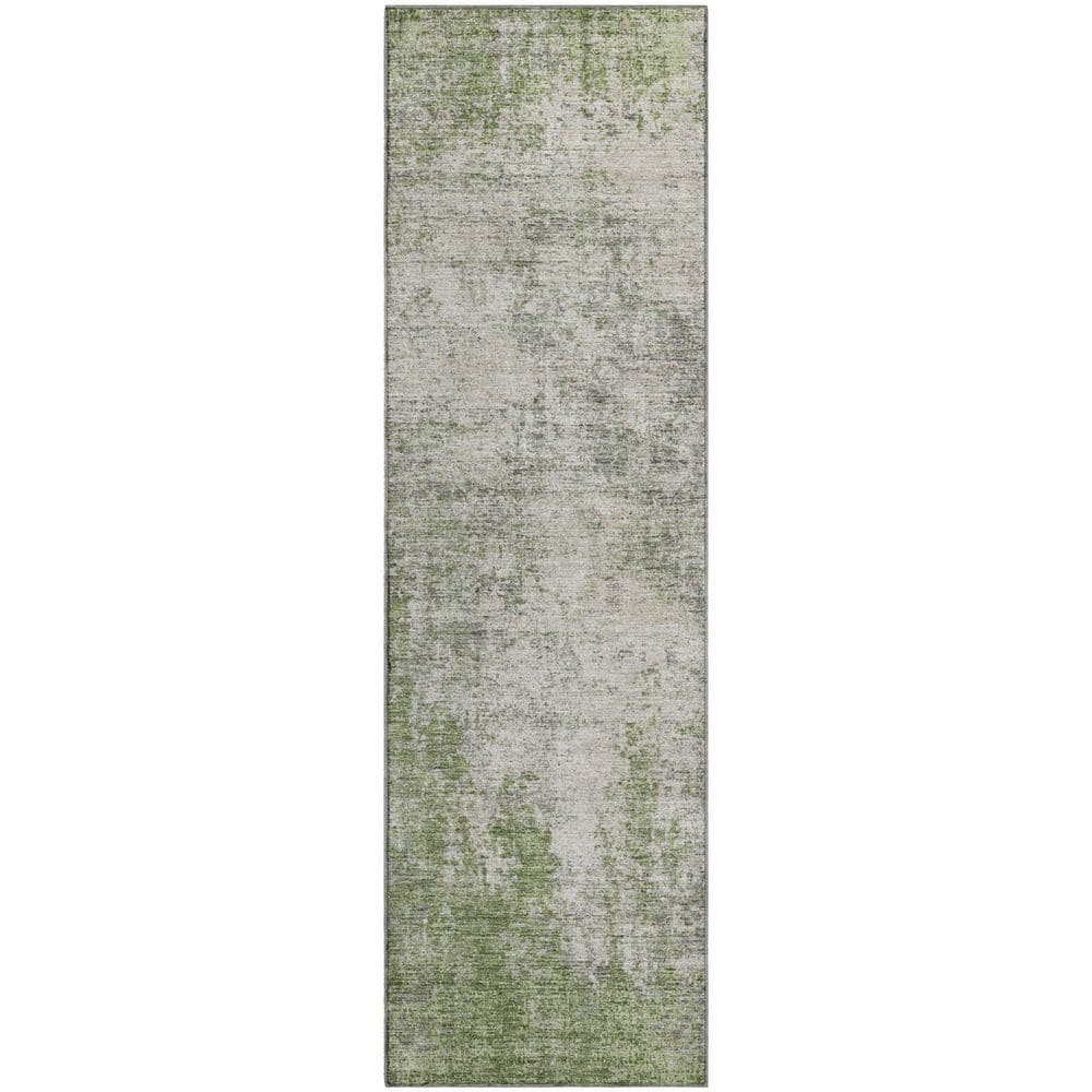 Mayfield Premium Machine Washable Abstract AMF940 Green 2 ft. 3 in. x 7 ft. 6 in. Runner Rug price history on PriceWatchPro