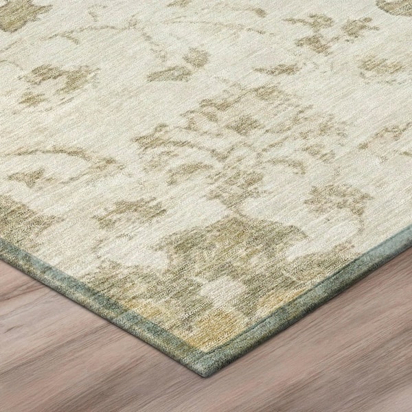 Chantille Machine Washable Indoor/Outdoor Abstract ACN2958 Cream 8 ft. x 8 ft. Round Rug