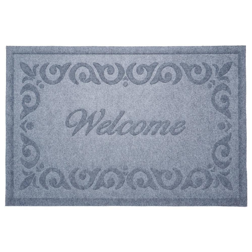 "Poly Breaux Welcome Indoor/Outdoor Mat, 18"" x 30"", Light Grey" price history on PriceWatchPro