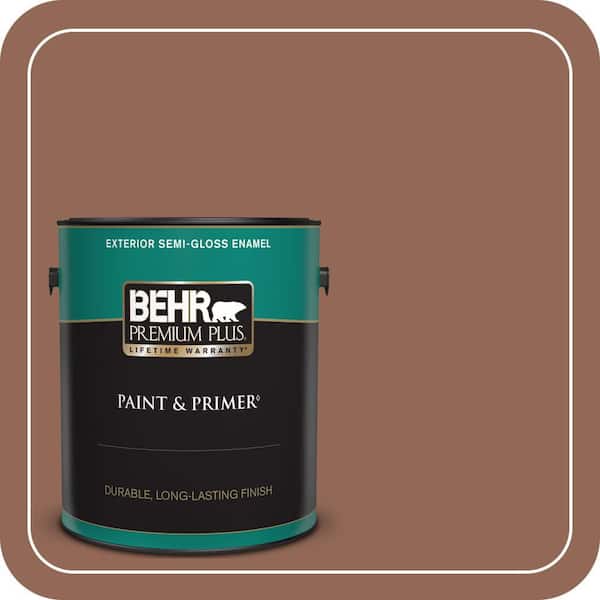 BEHR PREMIUM PLUS 1 gal. #S190-6 Rio Rust Semi-Gloss Enamel Exterior Paint & Primer