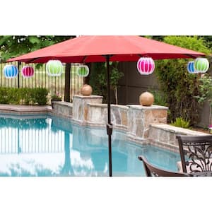 Floating Solar Swimming Pool Lantern - 2 Pack in Pink