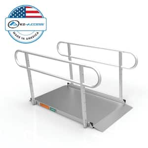GATEWAY 3G 5 ft. Aluminum Solid Surface Wheelchair Ramp with 2-Line Handrails