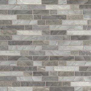 Tarvos Gray 12 in. x 12 in. Textured Glass Mosaic Tile (1 sq. ft. / each)