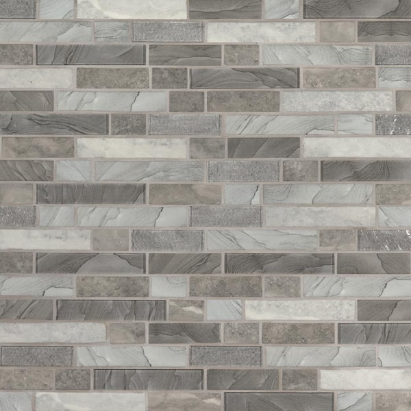MSI Tarvos Gray 12 in. x 12 in. Textured Glass Mosaic Tile (1 sq. ft. / each)