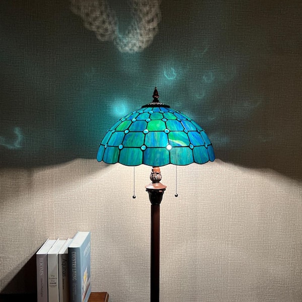 VINPLUS 62 in. Dark Bronze Tiffany Floor Lamp Antique Style