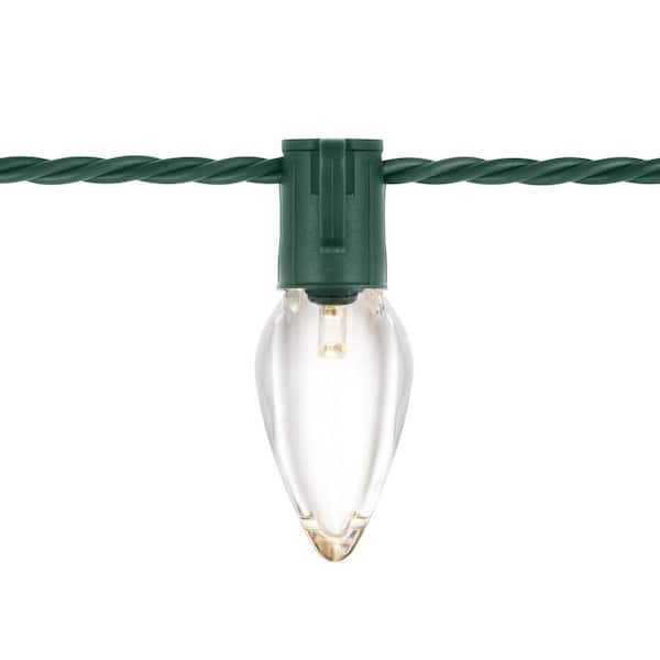 100 Count Red and Warm White Steady Lit Super Bright C9 LED Lights