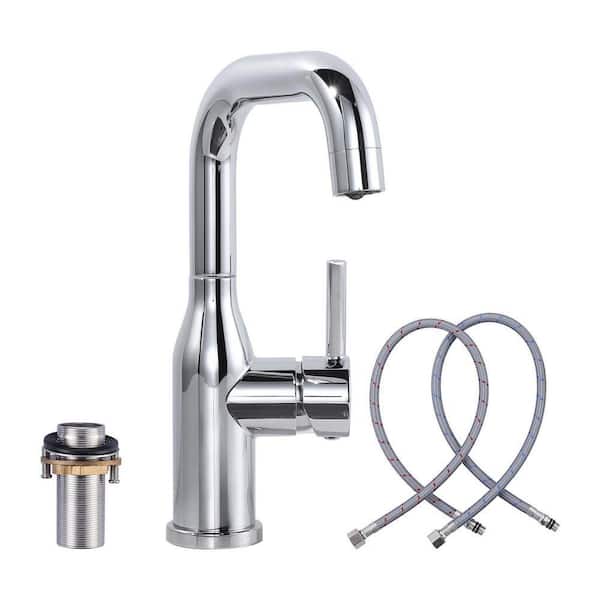 9.3 in. Single Hole Single-Handle Bar Faucet With Swivel Spout in Polished Chrome