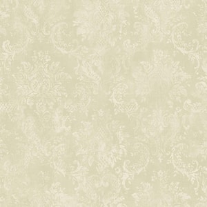 Canvas Damask Vinyl Roll Wallpaper (Covers 55 sq. ft.)