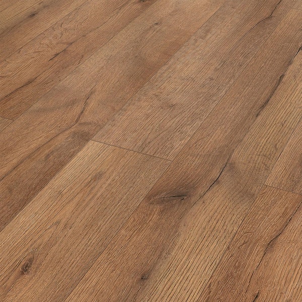 Photo 1 of (24 cases) Skaggs Island Oak 12 mm T x 7.56 in. W Waterproof Laminate Wood Flooring (15.95 sq. ft./Case) 6 planks per case. 