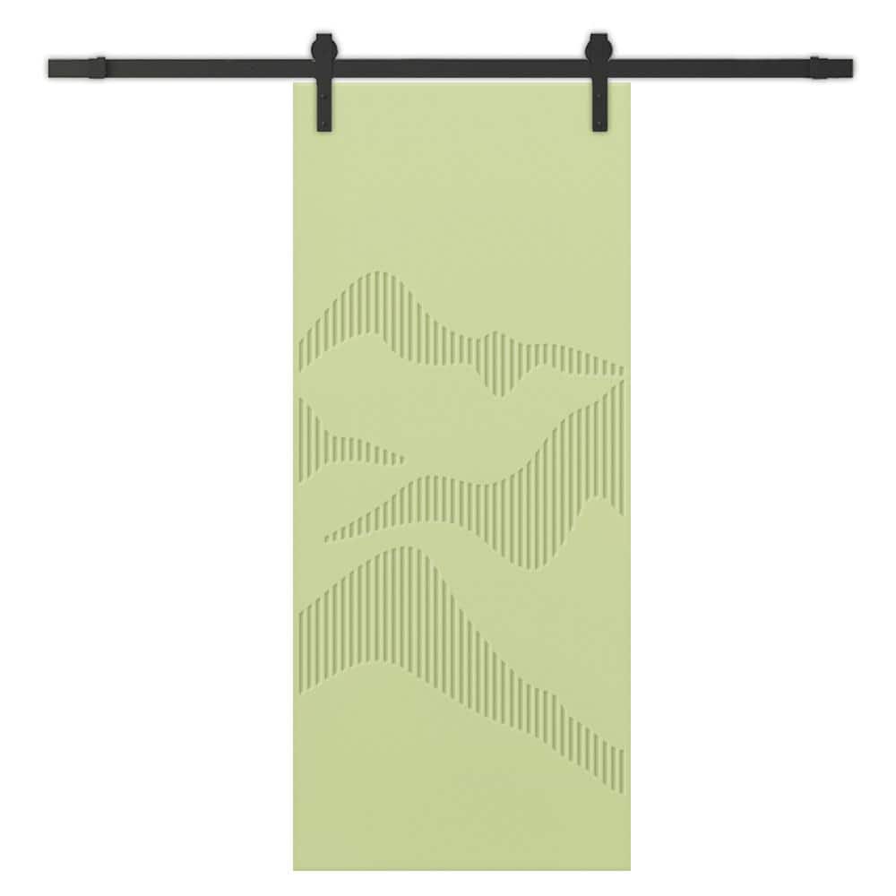 42 in. x 80 in. Sage Green Painted Composite MDF Paneled Interior Sliding Barn Door with Hardware Kit price history on PriceWatchPro