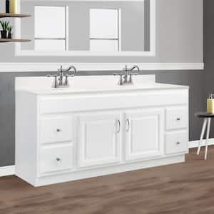 Concord Vanity in White with Cultured Marble Top, Fully Assembled, 60-Inch