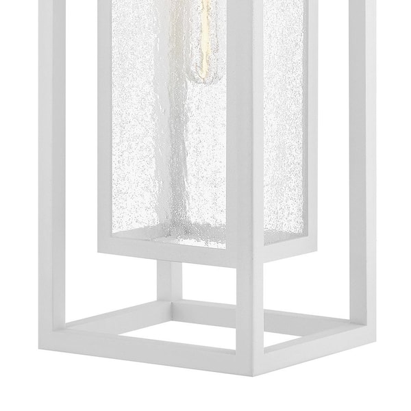 HINKLEY - Republic 1-Light Textured White Hardwired Outdoor Wall Lantern Sconce