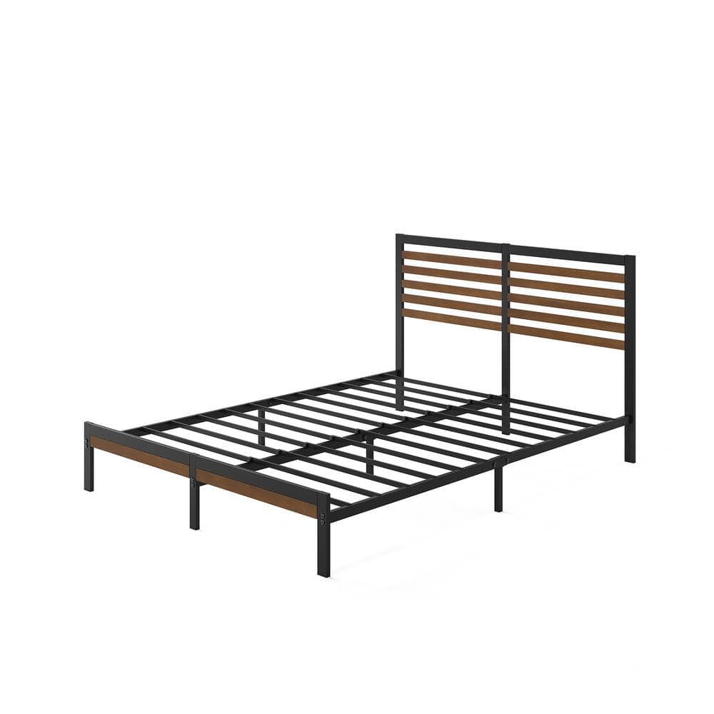 Zinus Kai Brown Bamboo and Metal Full Platform Bed Frame