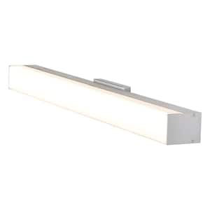 Procyon 24 in. Silver ETL Certified Integrated LED Vanity and Bathroom Lighting Fixture AC LED ADA Compliant Damp Rated