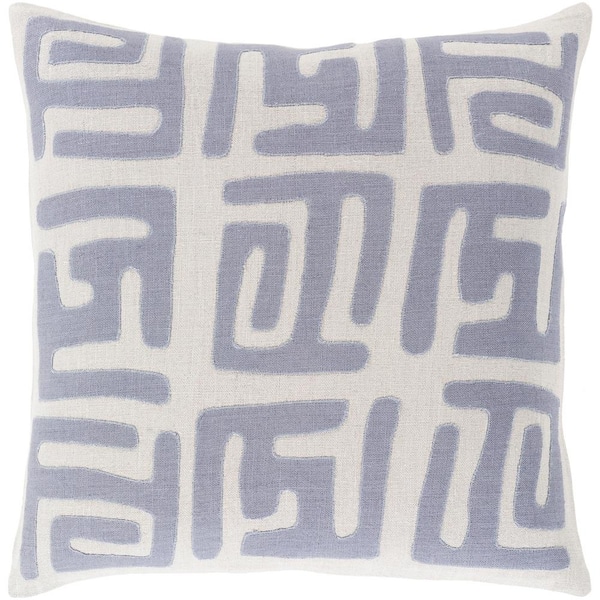 Livabliss Brunehill Navy Graphic Polyester 20 in. x 20 in. Throw Pillow