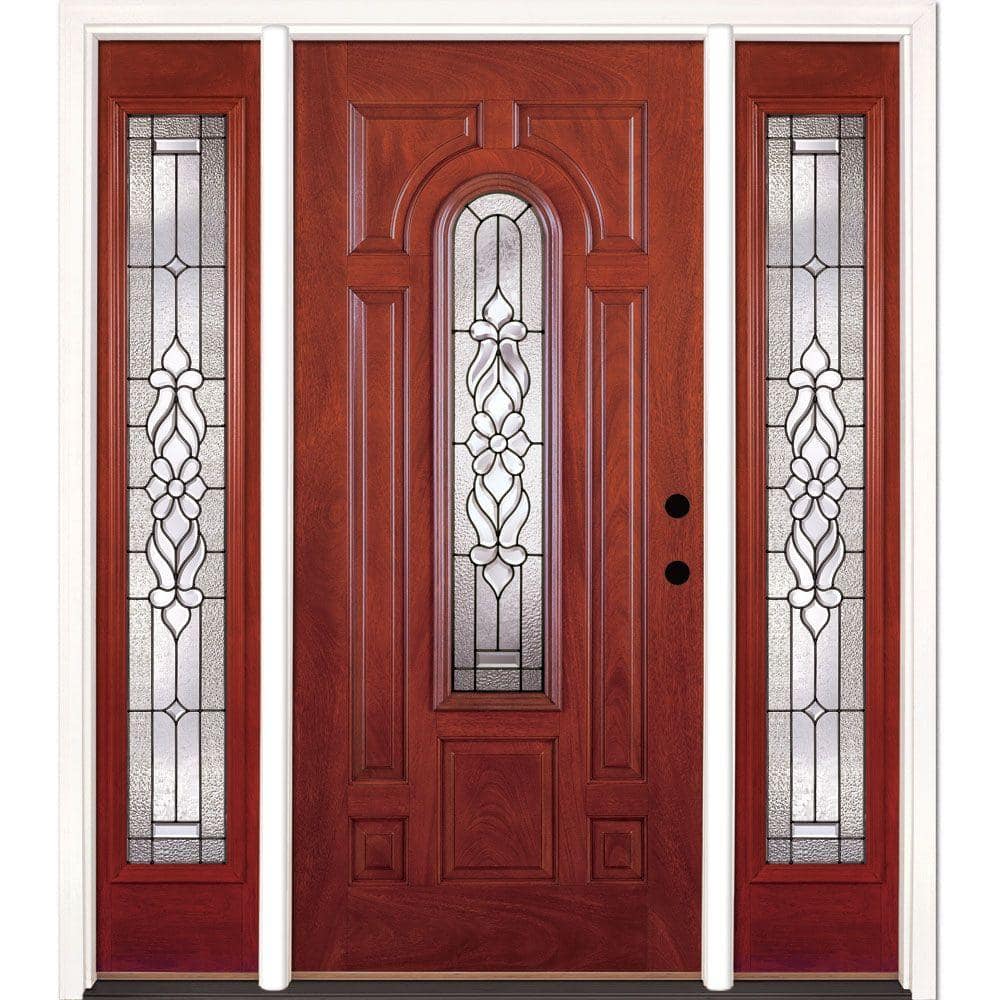 67.5 in. x 81.625 in. Lakewood Patina Stained Cherry Mahogany Left-Hand Fib
