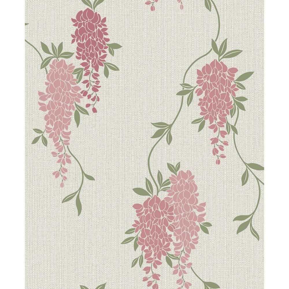 Aisla Pink Wisteria Non-Pasted Wallpaper, 57.5 sq. ft. price history on PriceWatchPro
