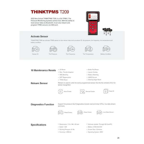 TPMS Programing Scan Tool Automotive Diagnostic Equipment - THINKTPMS —  THINKCAR