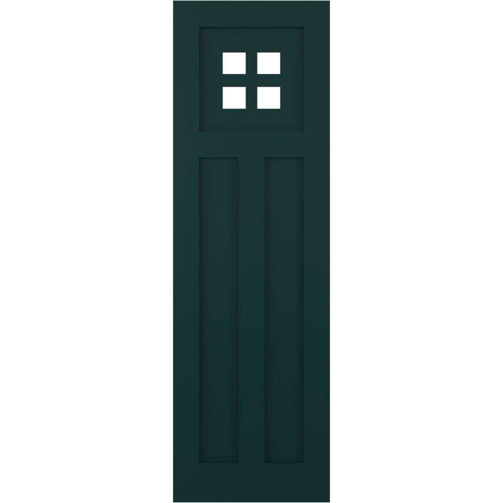 True Fit 15 in. x 60 in. PVC San Antonio Mission Style Fixed Mount Flat Panel Shutters, Thermal Green (Per Pair) price history on PriceWatchPro