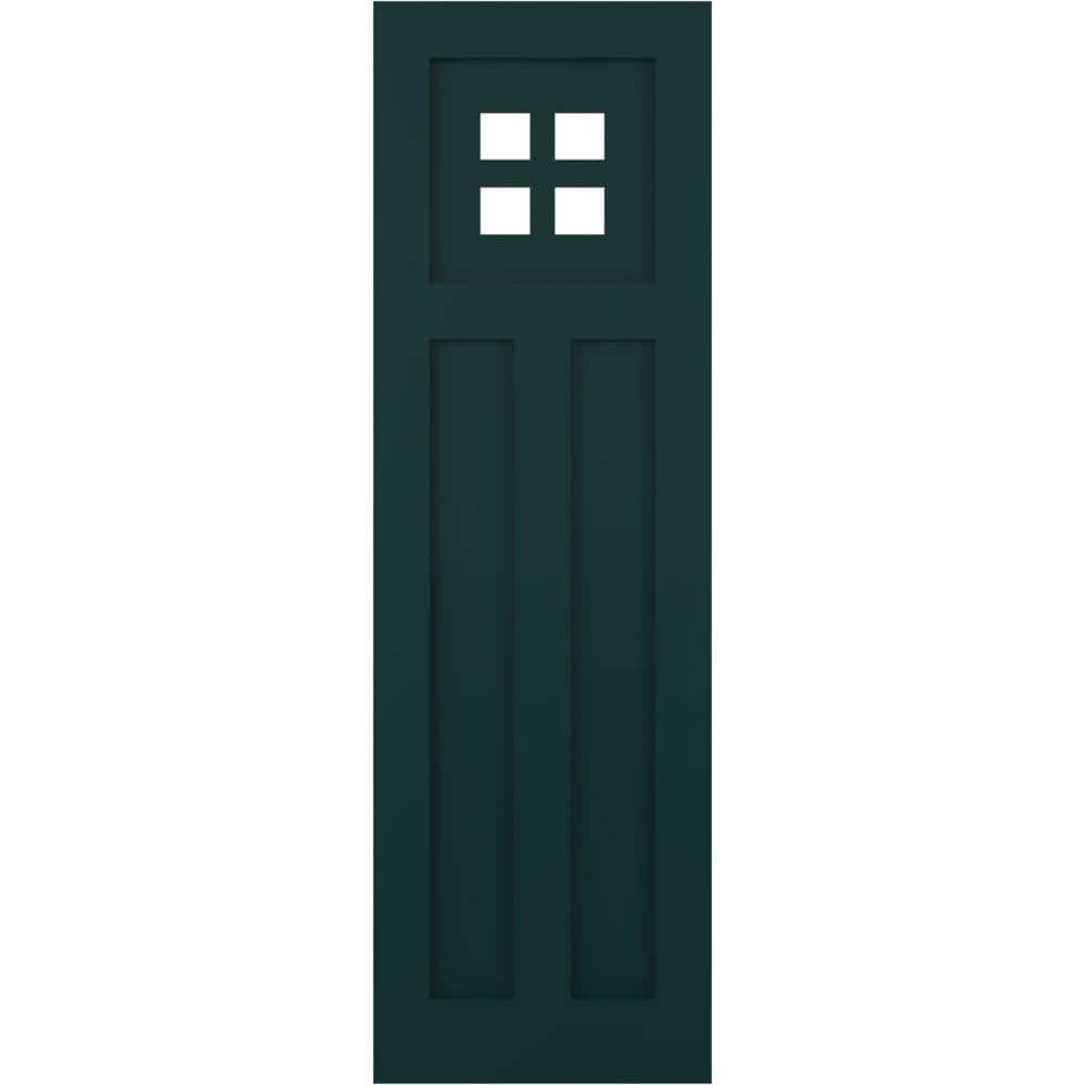 15 in. x 64 in. True Fit PVC San Antonio Mission Style Fixed Mount Flat Panel Shutters Pair in Thermal Green price history on PriceWatchPro