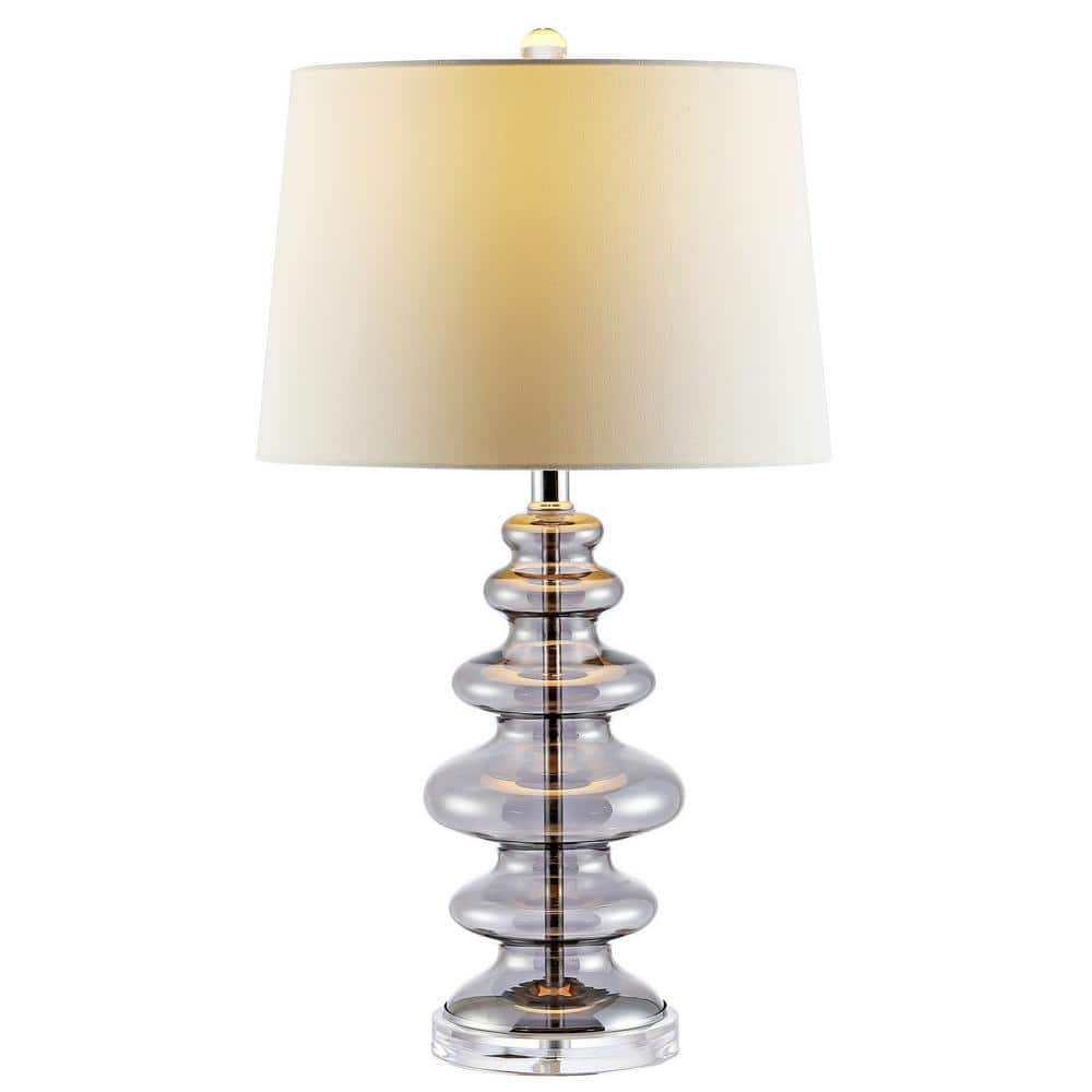 Adjustable 16'' White Stick Table Lamp with Crisp Shade