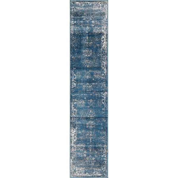 Unique Loom Sofia Casino Blue 2' 0 x 9' 10 Runner Rug