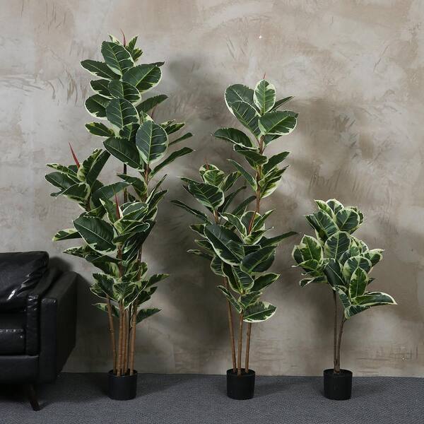 Litton Lane 73 in. H Ficus Artificial Tree with Realistic Leaves and Black  Plastic Pot 88287 - The Home Depot