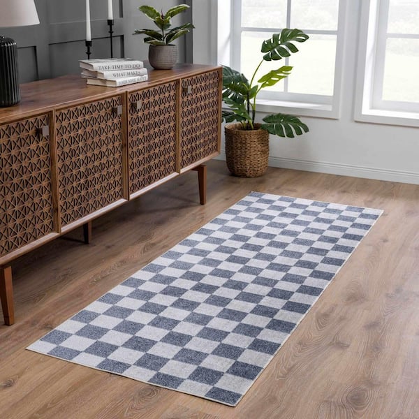 Alia 3 ft. x 7 ft. Ivory/Blue/Gray Area Rug