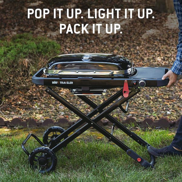 Weber Traveler 40 in. Portable Propane Gas Grill in Black 1501740