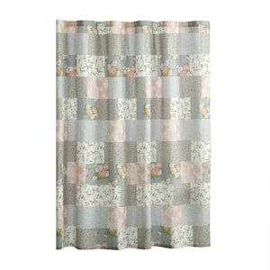 La Flor 72 in. W x 72 in. L Microfiber Shower Curtain in Blush