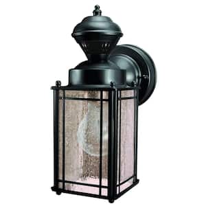 Motion Sensor Porch Light Wall Lamp Fixture Outdoor Exterior Glass Decor Lantern 