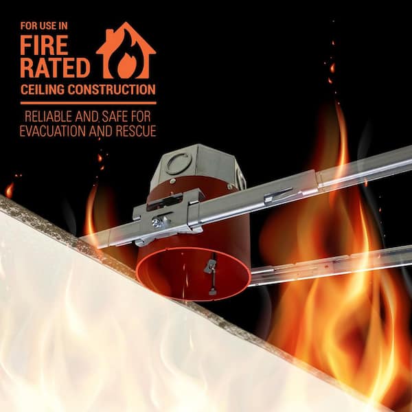 Jbox Fire Rated, IC Rated, New Construction, Recessed Housing 2-Hours Protection 4 in.
