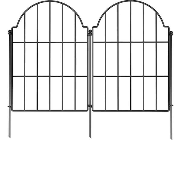 21 in. Rustproof Metal Garden Fence Animal Barrier for Dogs and Rabbits, Arched Fencing for Yard and Garden Beds