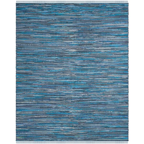 SAFAVIEH Rag Rug Turquoise/Multi 3 ft. x 4 ft. Striped Speckled Area Rug  RAR127C-24 - The Home Depot