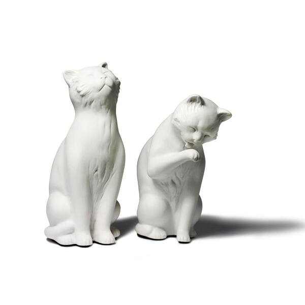 Danya B Cats White Resin Bookends Set Of 2 Ny8022w The Home Depot