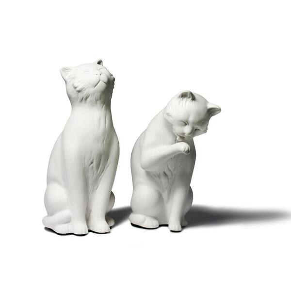 DANYA B Cats White Resin Bookends (Set of 2)