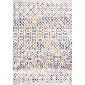 Arta Multi/Cream 5 ft. x 8 ft. Moroccan Vintage Geometric Area Rug