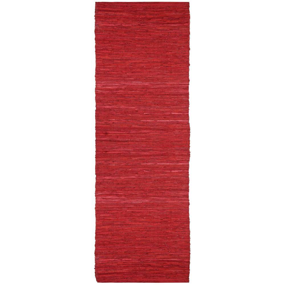 UPC 692789916612 product image for MATADOR Red Leather 2 ft. 6 in. x 12 ft. Runner Rug | upcitemdb.com