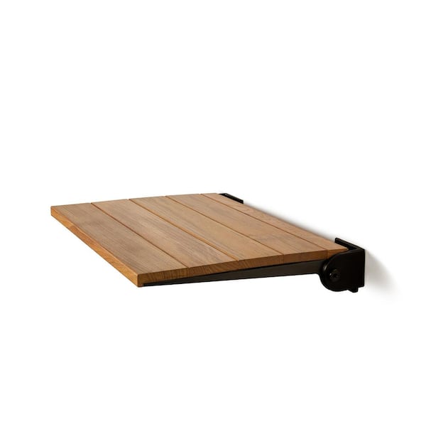 18” Folding Teak Matte Black popular Bench