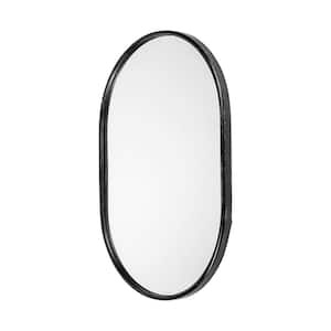 Mariana 35.75 in. x 1.25 in. Classic Oval Framed Black Vanity Mirror