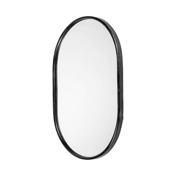 HomeRoots Mariana 35.75 in. x 1.25 in. Classic Oval Framed Black Vanity Mirror
