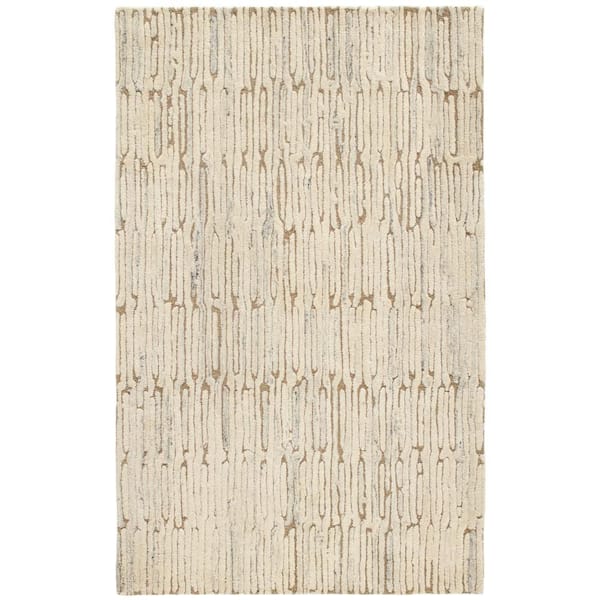 Malone Hand Tufted Wool Oatmeal 3 ft. x 5 ft. Indoor Area Rug