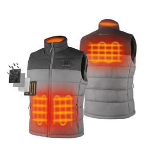 Men's 3X-Large Gray 7.38-Volt Lithium-Ion Heated Vest with 1 Upgraded 4.8Ah Battery and Charger