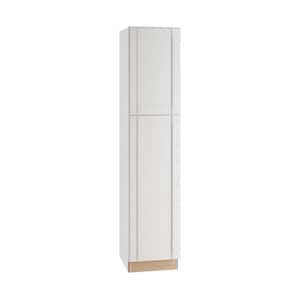Washington Vesper White Plywood Shaker Assembled Utility Pantry Kitchen Cabinet Soft Close L 18 in W x 24 in D x 84 in H
