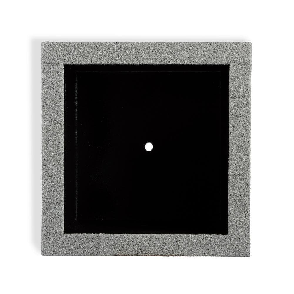 Gray Granite Square Polymer Outdoor Planter Box