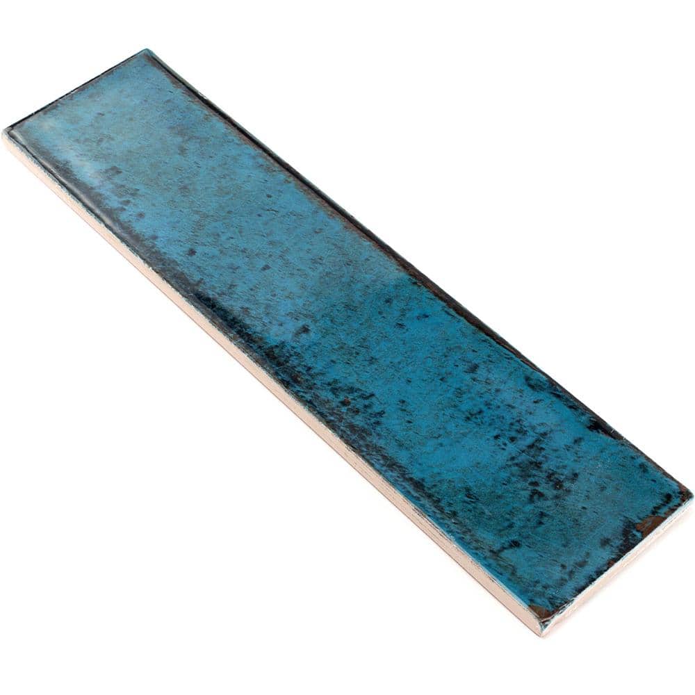 Moze Blue 3" x 12" Polished Ceramic Subway Wall Tile