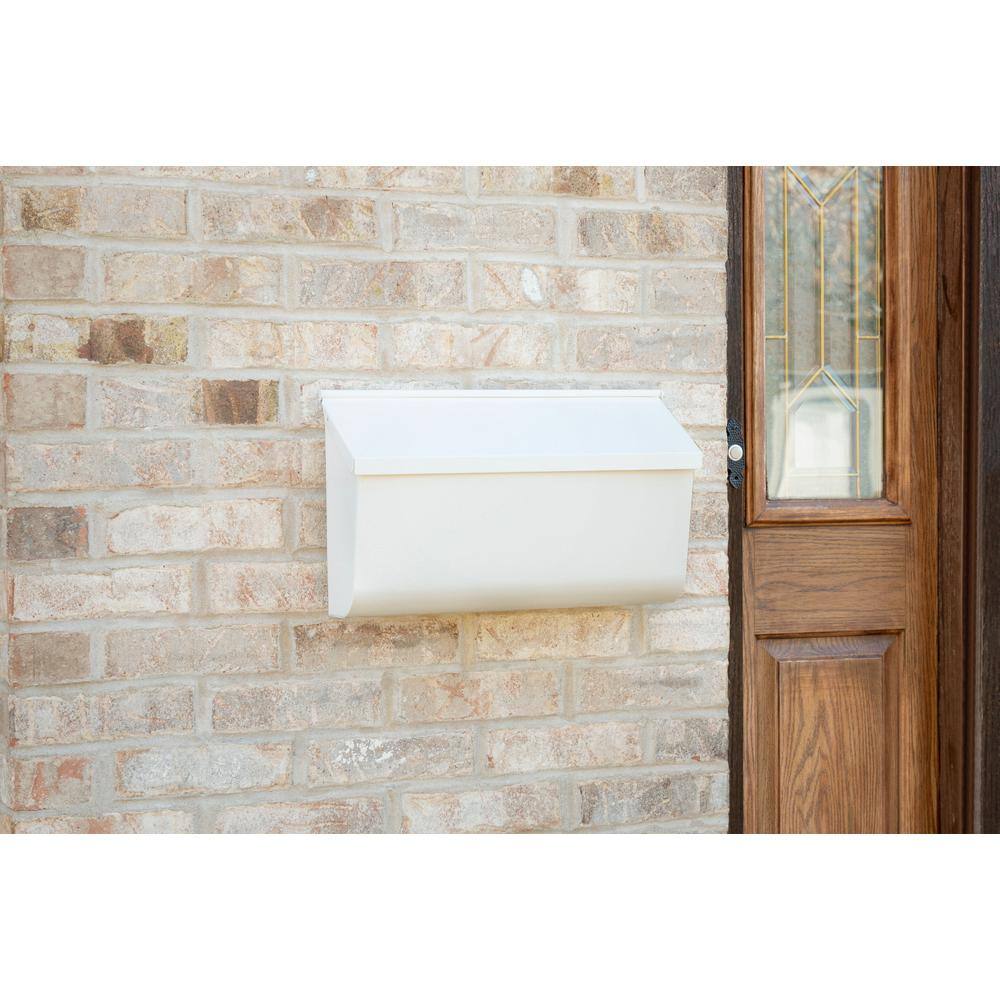 White Powder-Coated Steel Medium Wall-Mount Mailbox