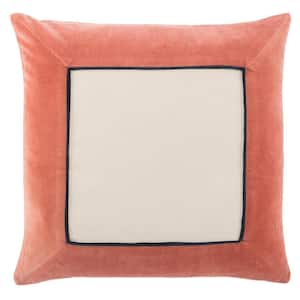 Leith Border Pink/ Cream 22 in. Down Throw Pillow